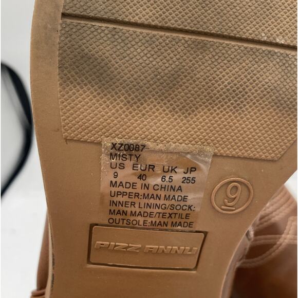 Pizz Annu Womens Leather Embroidered Zip Up Ankle Boots Brown Size 9 - Picture 7 of 7